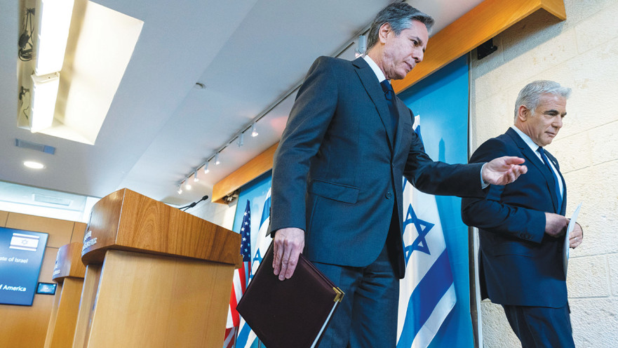 לפיד ובלינקן מתוך פסגת הנגב ב-28 במרץ 2022 