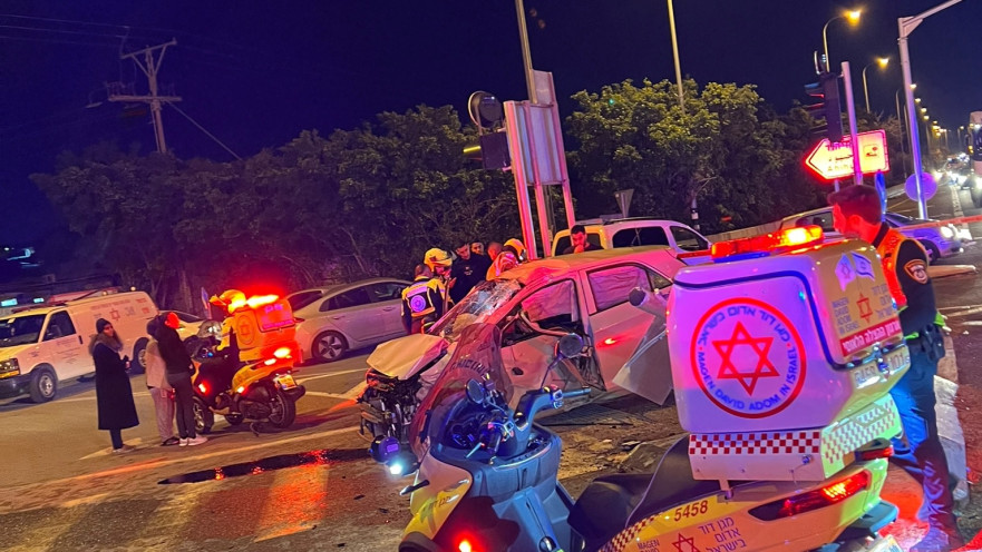 זירת תאונת הדרכים בצומת אחיהוד