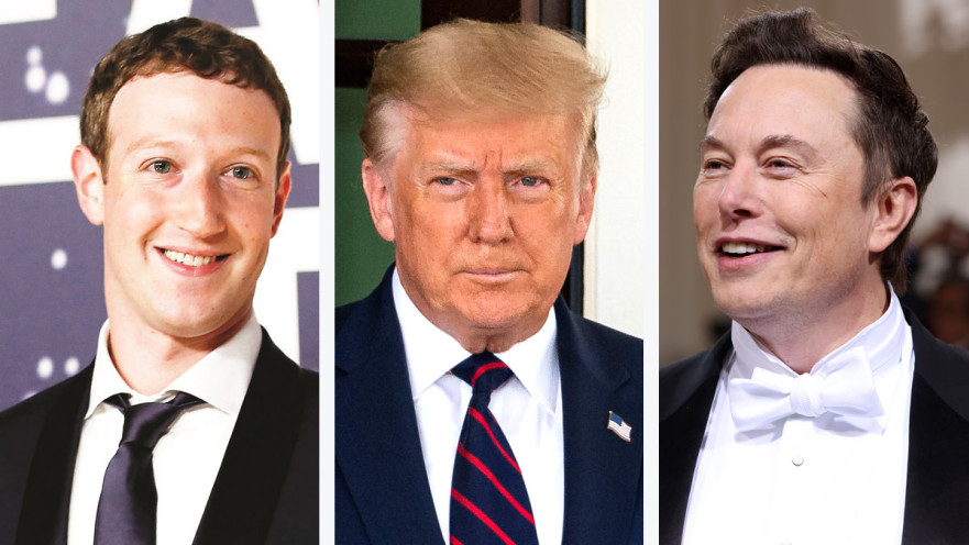 טראמפ, מאסק, צוקרברג