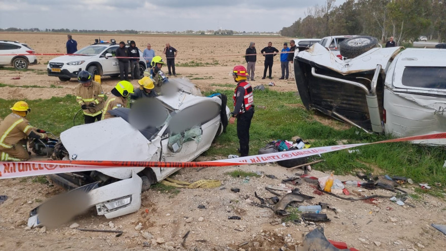 זירת התאונה סמוך לצומת אורים