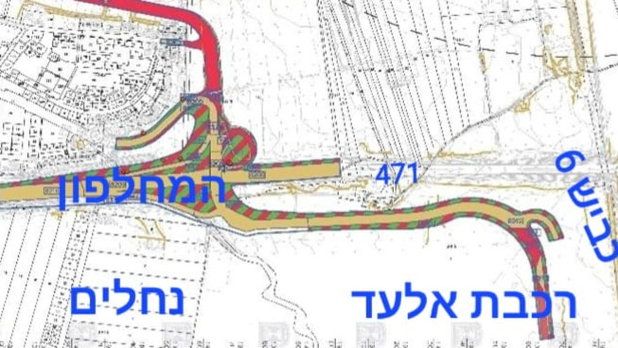תוכנית המחלפון החדשה. עד היום הייתה רק יציאה וכניסה לכיוון מערב