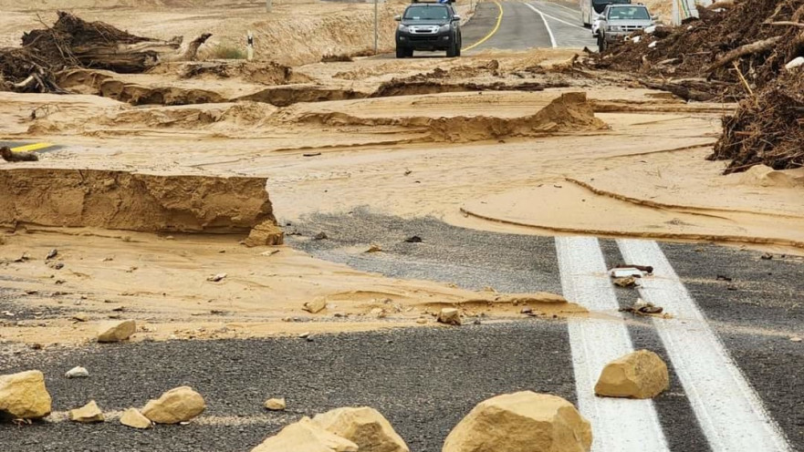 שיטפונות בכביש 90 מנחל פארן, ארכיון. (