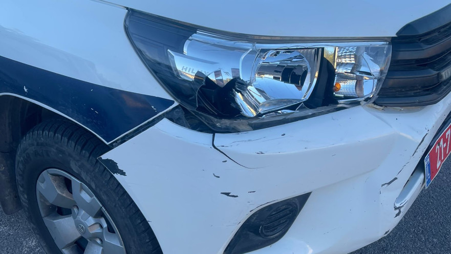 הניידת שנפגעה כתוצאה מההתנגשות