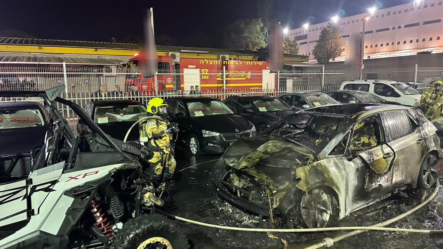 שריפת רכבים בקריית שמונה