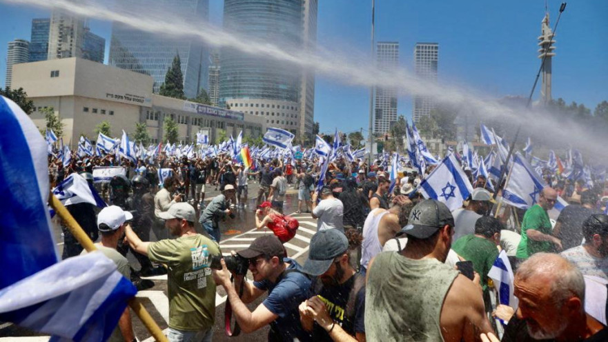 מכת"זית הופעלה נגד מפגינים בעת חסימת כביש בתל אביב במהלך יום השיבוש