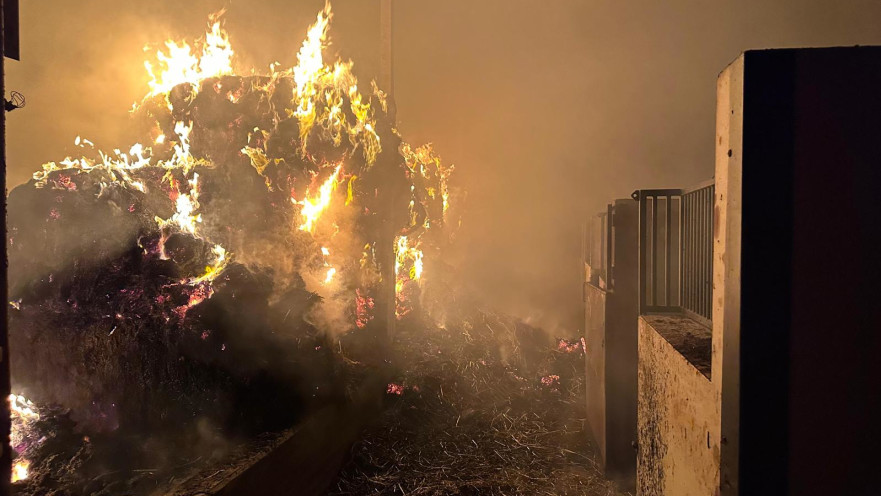 שריפה בחווה בכפר שמאי