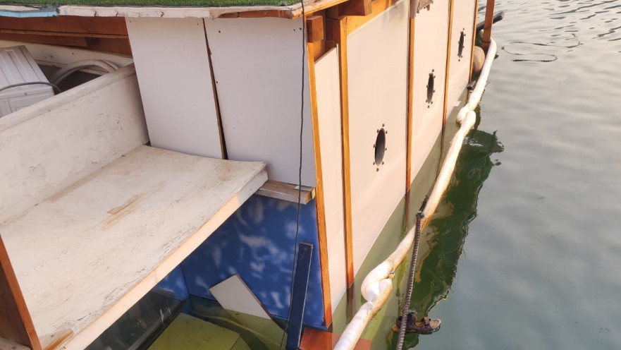 דליפת סולר מיאכטה במרינה באילת