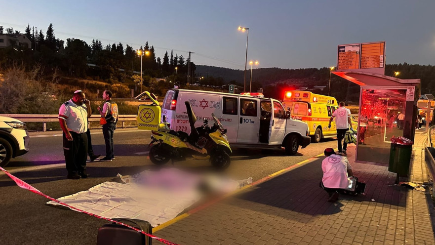 זירת התאונה בכביש 1