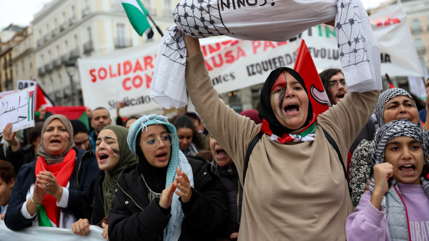 הפגנה פרו-פלסטינית במדריד