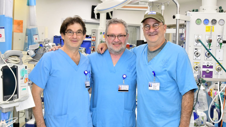 מימין: ד"ר פרופטה, פרופ' זלצמן וד"ר קיסין