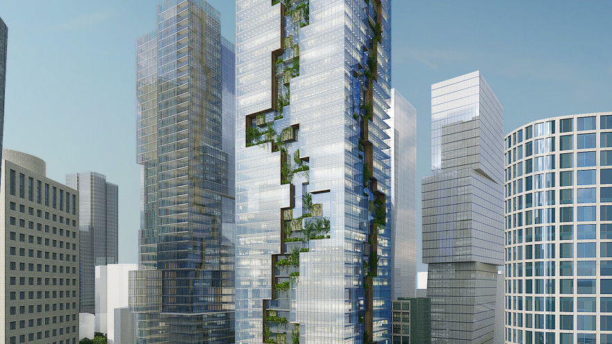 הדמיה של מגדל תעסוקה היצירה בבורסה