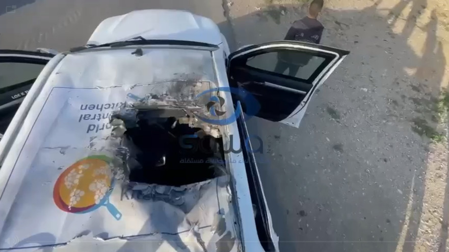 רכב הסיוע שהופצץ בעזה