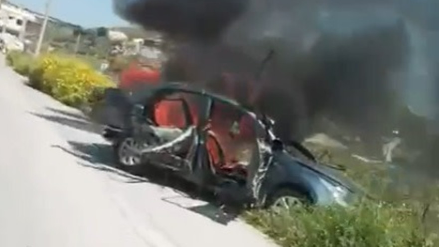 מזל"ט תקף מכונית בכביש פנימי בעין בעל לכיוון עיתית שבמחוז צור