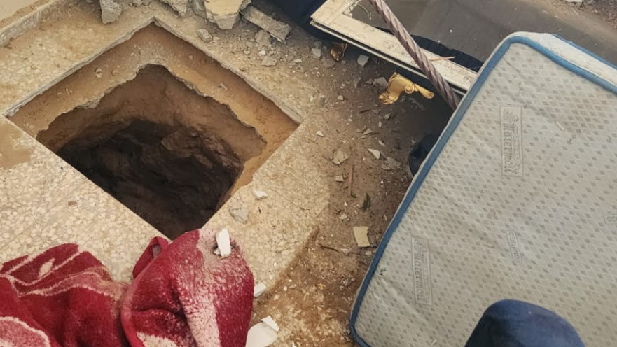 פיר ממולכד שאותר בבית ברפיח