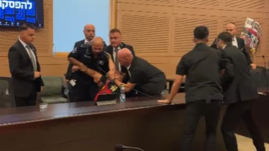 מאבטחי הכנסת מוציאים מוועדת הכנסת את דני אלגרט