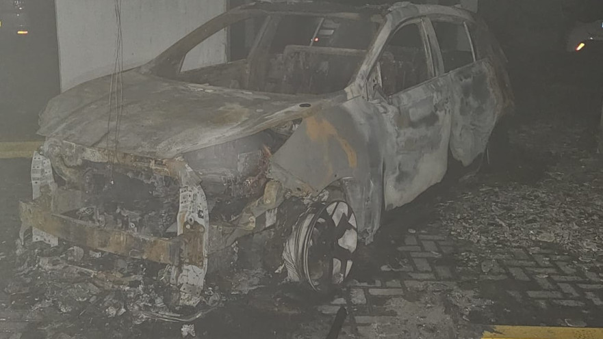 הרכב שעלה באש בחיפה