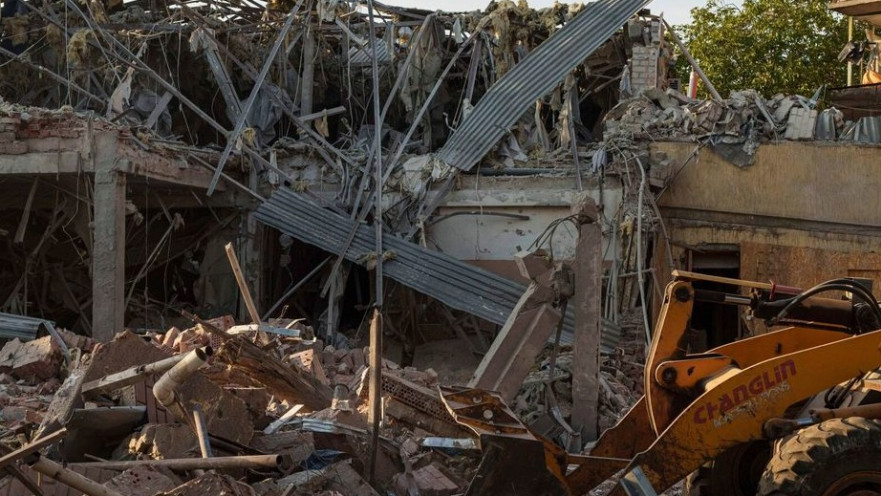 מלון ספיר בעיר קרמטורסק, אשר נהרס במתקפת הטילים של רוסיה במזרח אוקראינה