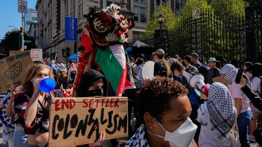 מפגינים באוניברסיטת קולומביה