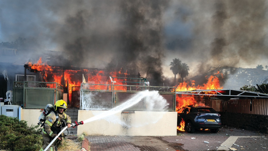 בית שנפגע מטיל חיזבאללה בקצרין
