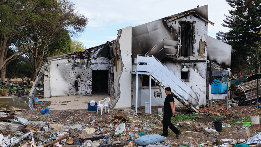 בית בבארי אחרי טבח השבעה באוקטובר