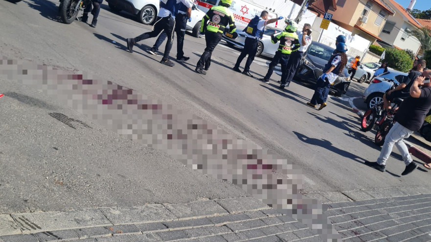 זירת פיגוע הדקירה בחדרה