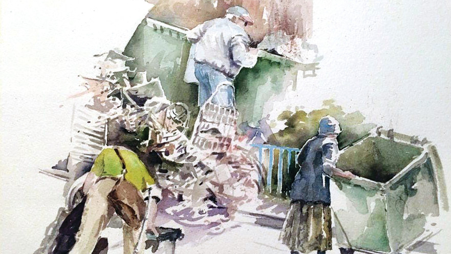 זקנים מחטטים בפחים