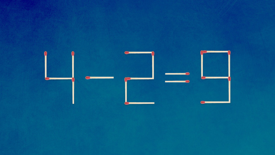 עליכם להזיז רק שני גפרורים כדי לפתור את התרגיל