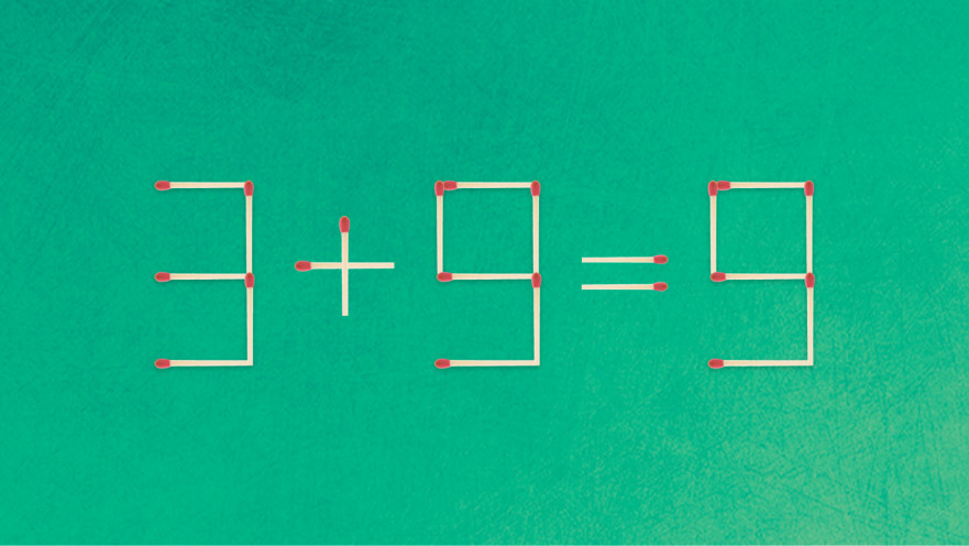 האם תצליחו לפתור את המשוואה באמצעות הזזת גפרור אחד בלבד?