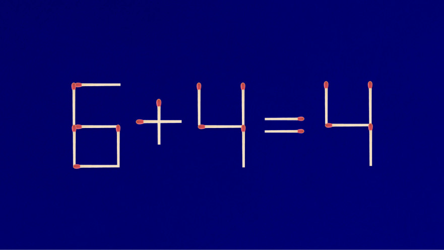 האם תצליחו לפתור את המשוואה באמצעות הזזת גפרור אחד בלבד?