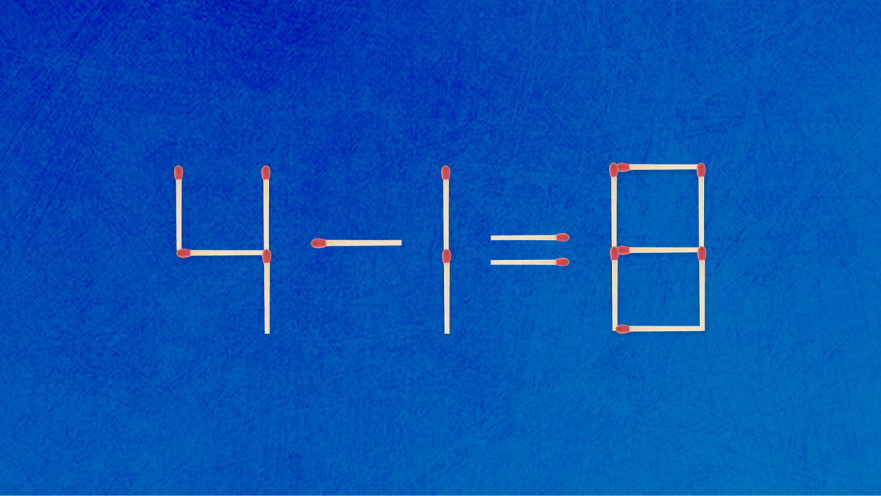 האם תצליחו לפתור את המשוואה באמצעות הזזת שני גפרורים?