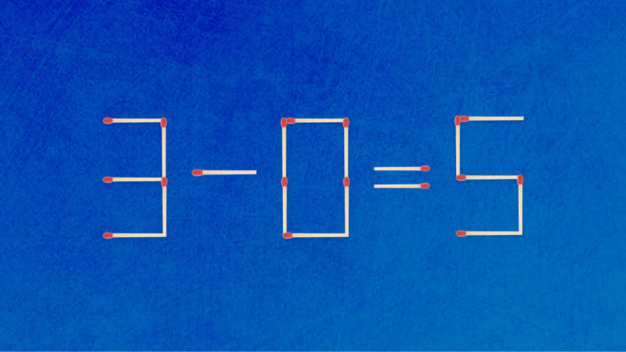 האם תצליחו לפתור את המשוואה באמצעות הזזת גפרור אחד בלבד?