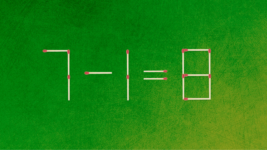 האם תצליחו לפתור את המשוואה באמצעות הזזת גפרור אחד בלבד?