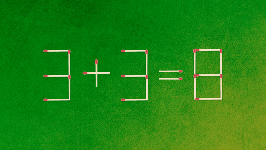 האם תצליחו לפתור את המשוואה באמצעות הזזת גפרור אחד בלבד?