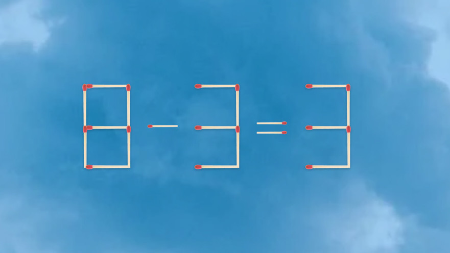 האם תצליחו לפתור את המשוואה באמצעות הזזת גפרור אחד בלבד?