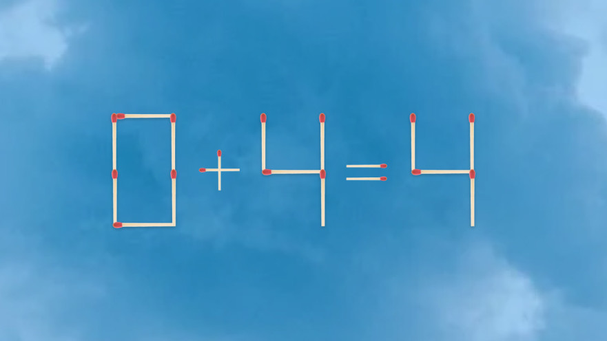 האם תצליחו לפתור את המשוואה באמצעות הזזת גפרור אחד בלבד?