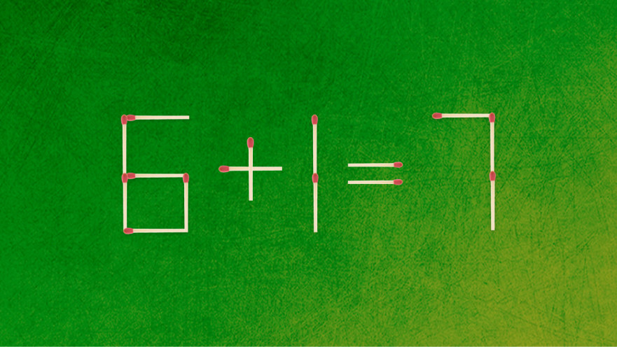 האם תצליחו לפתור את המשוואה באמצעות הזזת גפרור אחד בלבד?