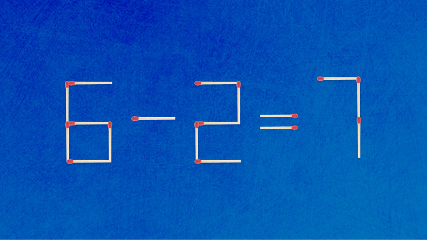 האם תצליחו לפתור את המשוואה באמצעות הזזת גפרור אחד בלבד?