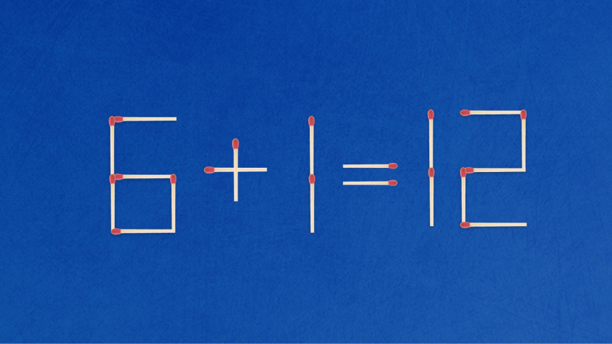 האם תצליחו לפתור את המשוואה באמצעות הזזת גפרור אחד בלבד?