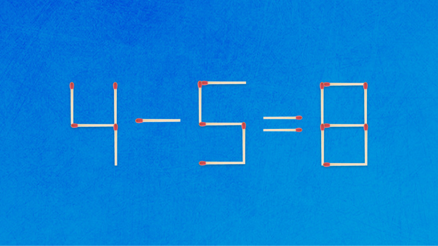 האם תצליחו לפתור את המשוואה באמצעות הזזת גפרור אחד בלבד?
