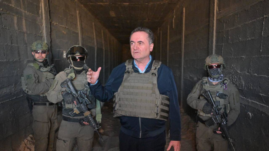 שר הביטחון ישראל כ"ץ בביקור בציר פילדלפי