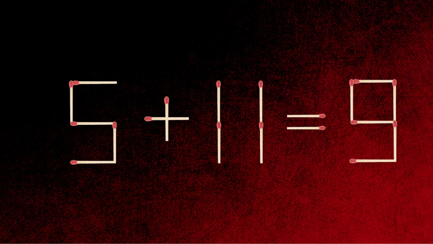 האם תצליחו לפתור את המשוואה באמצעות הזזת גפרור אחד בלבד?