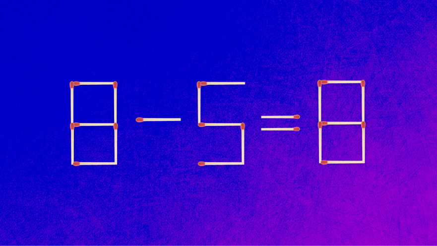 האם תצליחו לפתור את המשוואה באמצעות הזזת גפרור אחד בלבד?