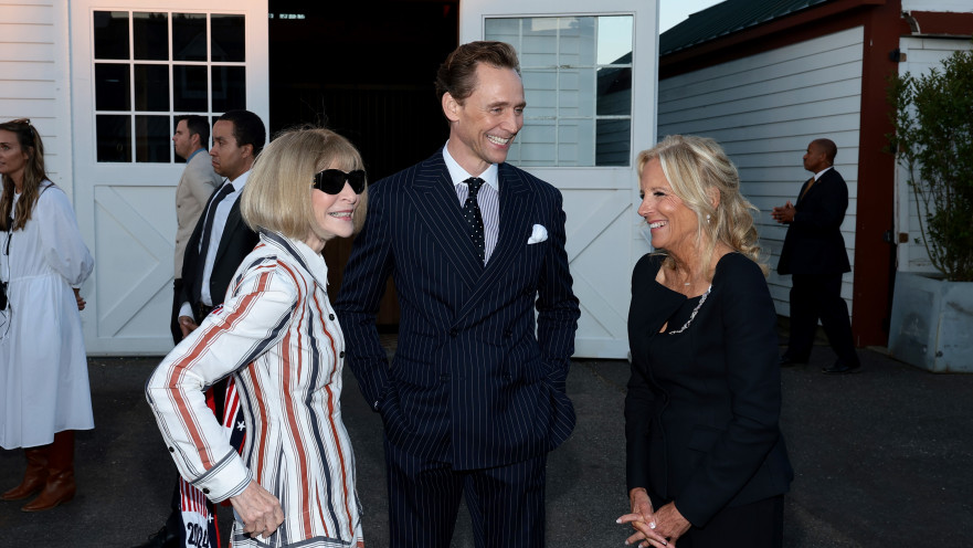 אנה ווינטור, טום הידלסטון וג'יל ביידן בתצוגת האופנה של ראלף לורן 