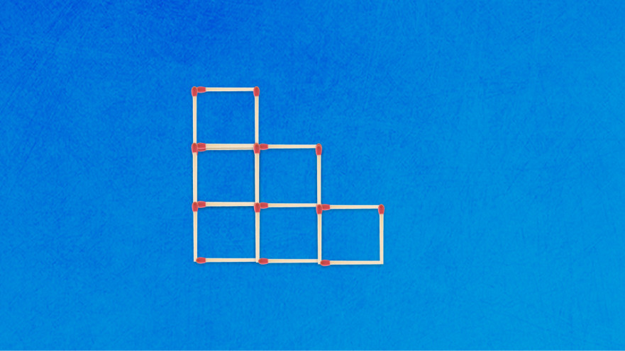 הזיזו שני גפרורים כדי לקבל 4 ריבועים