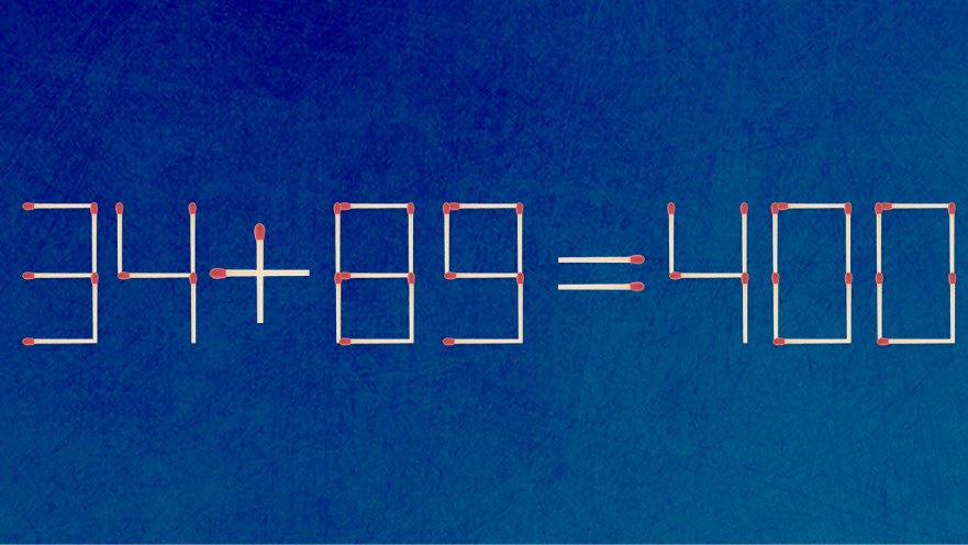 האם תצליחו לפתור את המשוואה באמצעות הזזת גפרור אחד בלבד?