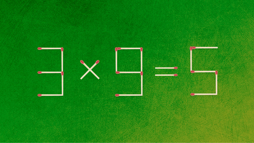 האם תצליחו לפתור את המשוואה באמצעות הזזת גפרור אחד בלבד?