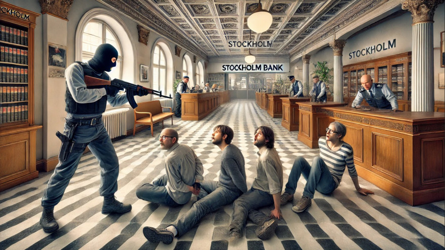 תסמונת שטוקהולם. התגלתה בקרב חטופים בבנק 