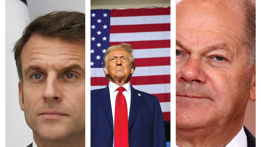 אולף שולץ, דונלד טראמפ, עמנואל מקרון