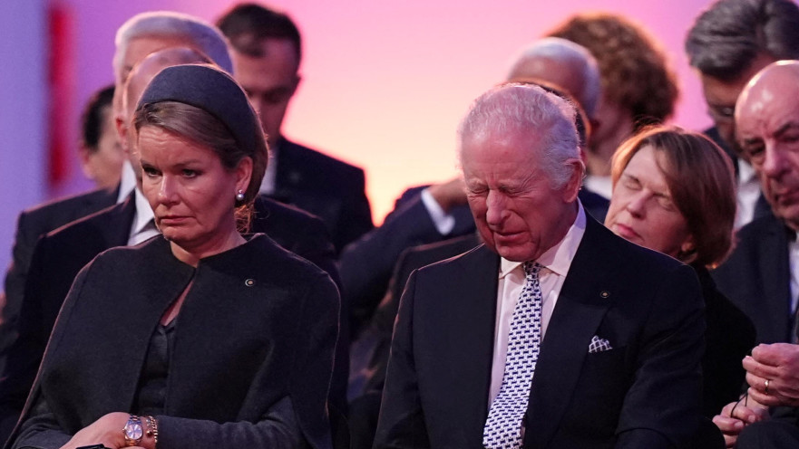 המלך צ'רלס השלישי בטקס 80 שנה לשחרור אושוויץ