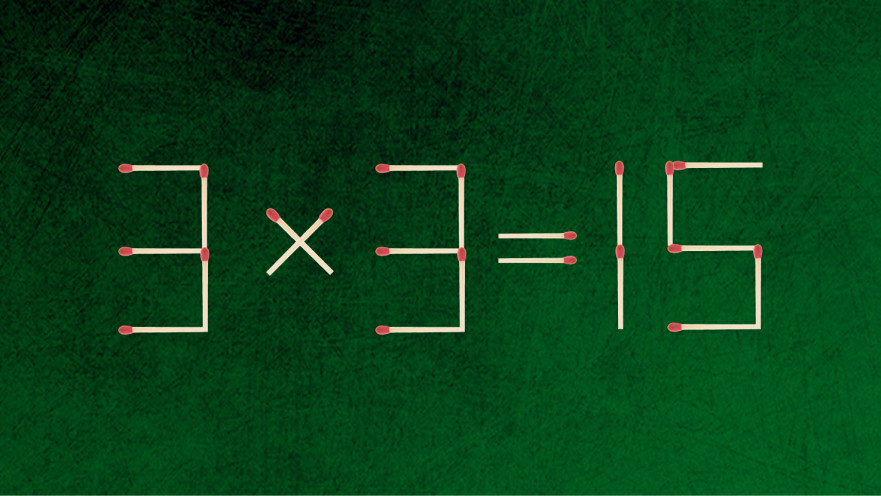 האם תצליחו לפתור את המשוואה באמצעות הזזת גפרור אחד בלבד?